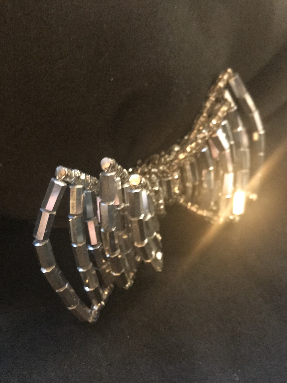 Vendome- CAROLE TANENBAUM PERSONAL Collection. 1950s bugle bead bow. Glamour!